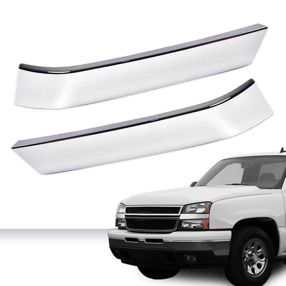 Pit66 Grille Trim Set, Compatible With 2003-2007 Chevy Silverado 1500 Classic Hd 2500 3500 Lh Rh Driver & Passenger Side, 2 Pcs,
