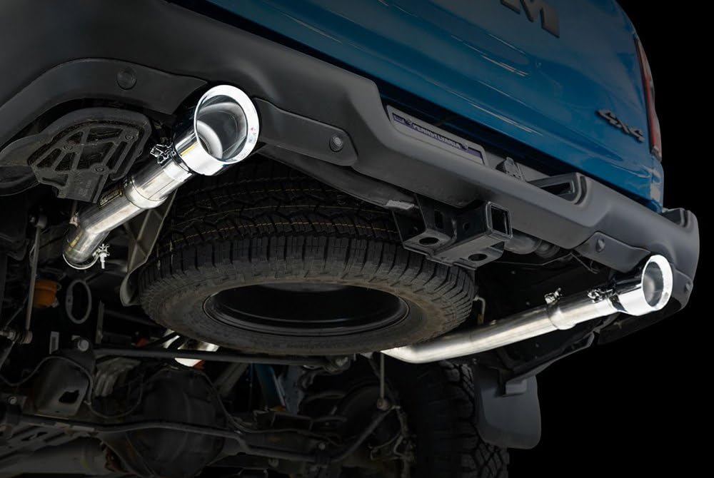 Awe Tuning 19-21 Ram 1500 5.7L (W/Cutouts) 0Fg Dual Rear Exit Cat-Back Exhaust - Chrome Silver Tips - 3015-32005