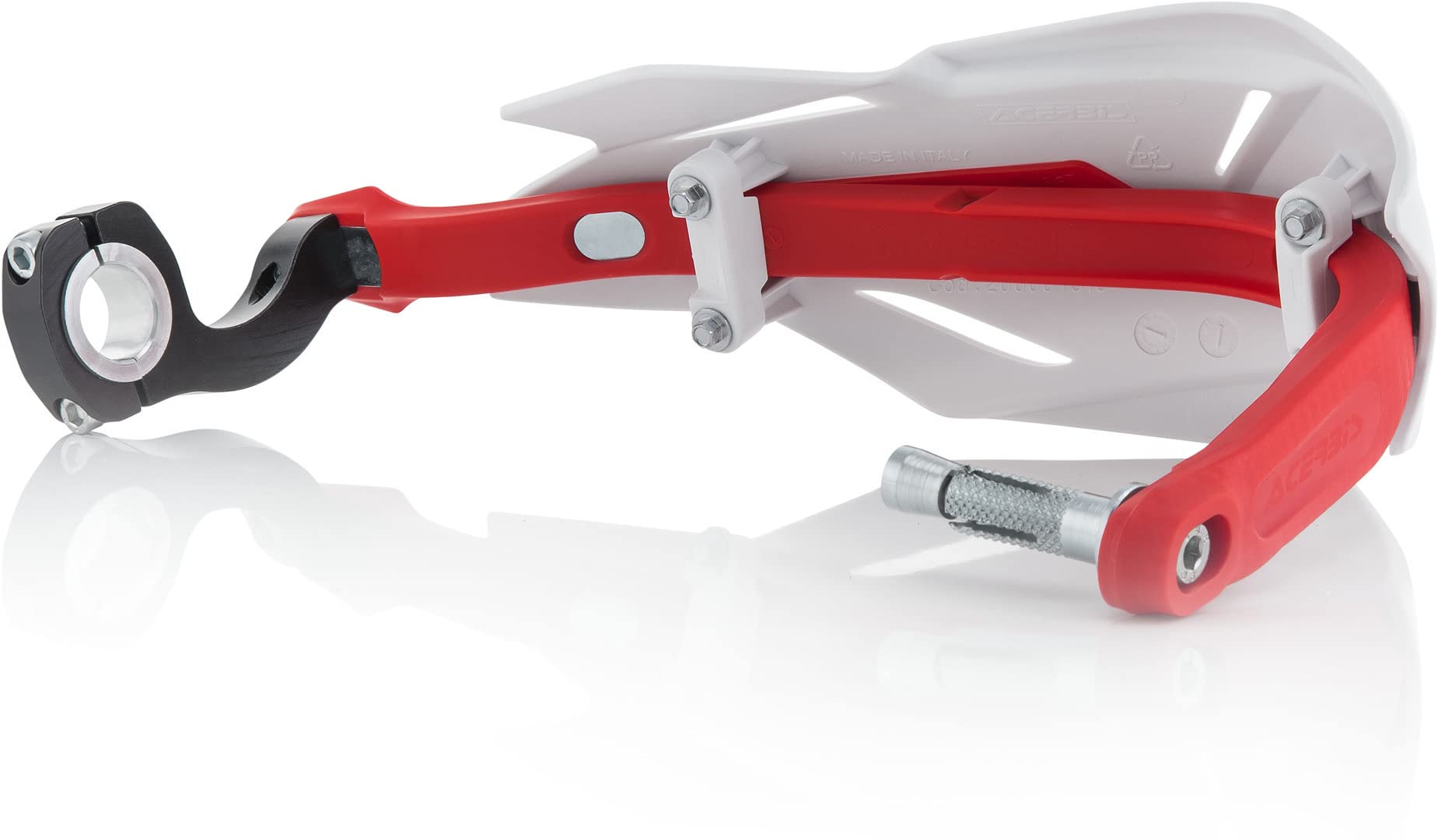 Acerbis 22397.239 Moto Hand Guards, White/Red, Size Unifit