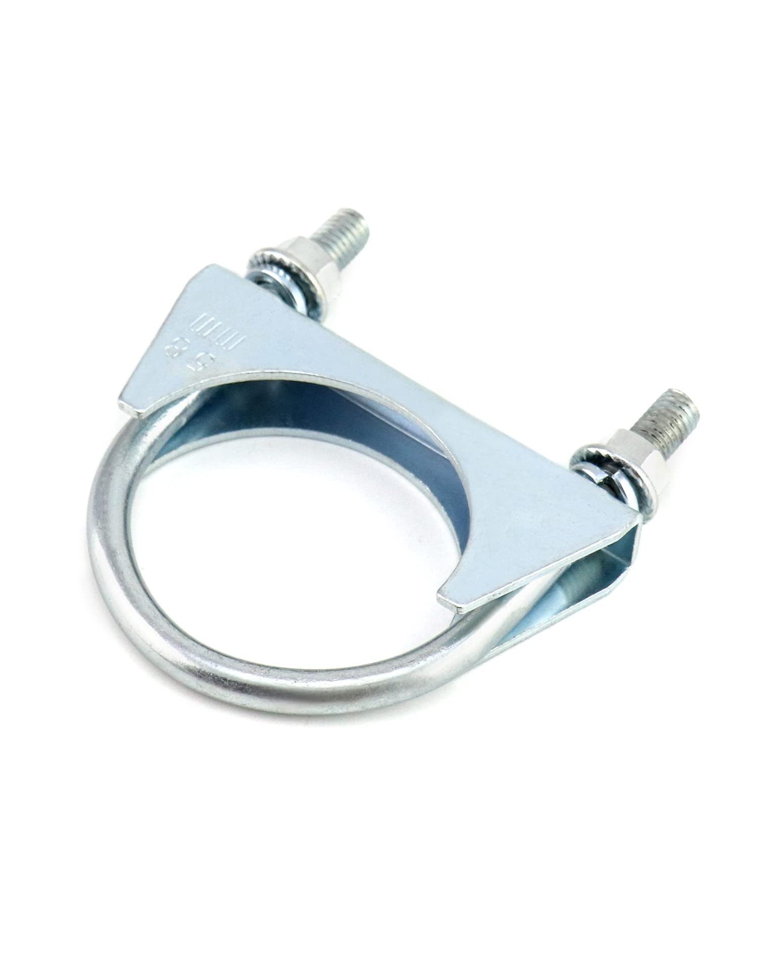 Qwork U-Bolt Muffler Tip Exhaust Hook, 2-1/4'' Od 2Pcs Stainless Steel Universal Silencer Exhaust Clip