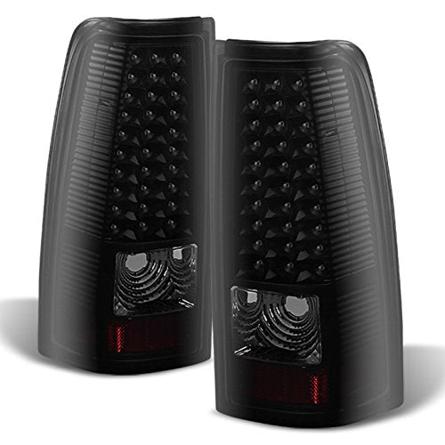 Akkon - For 03-06 Chevy Silverado 04-06 Gmc Sierra Pickup Truck Black Smoke Led Tail Lights Brake Lamps Pair