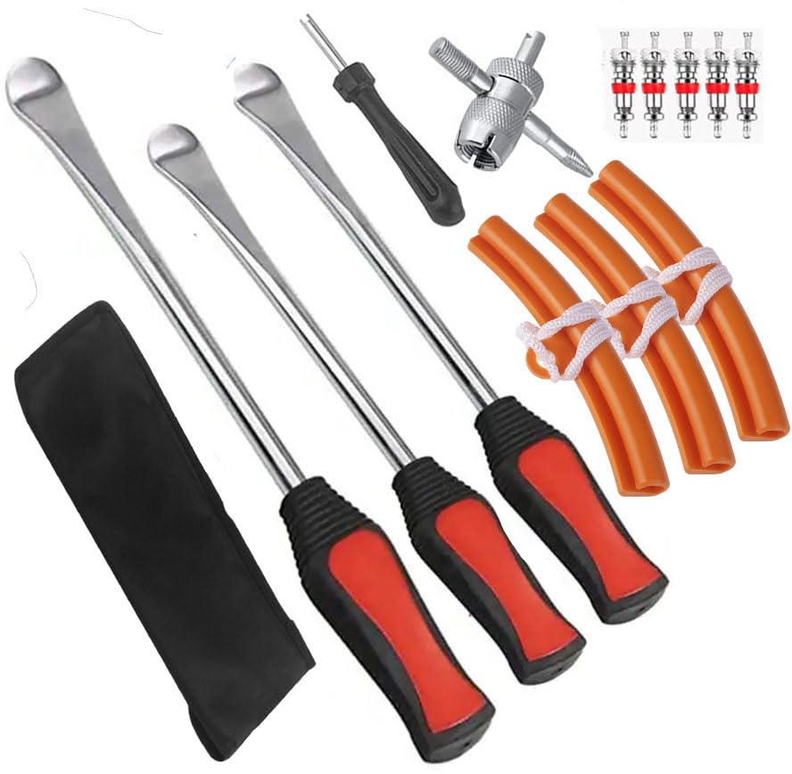 Wintowin Tire Spoons Lever Motorcycle Dirt Bike Lawn Mower Tire Changing Tools With Bag 1X14.5 Inch 2X11 Inch Tire Irons 3X Rim