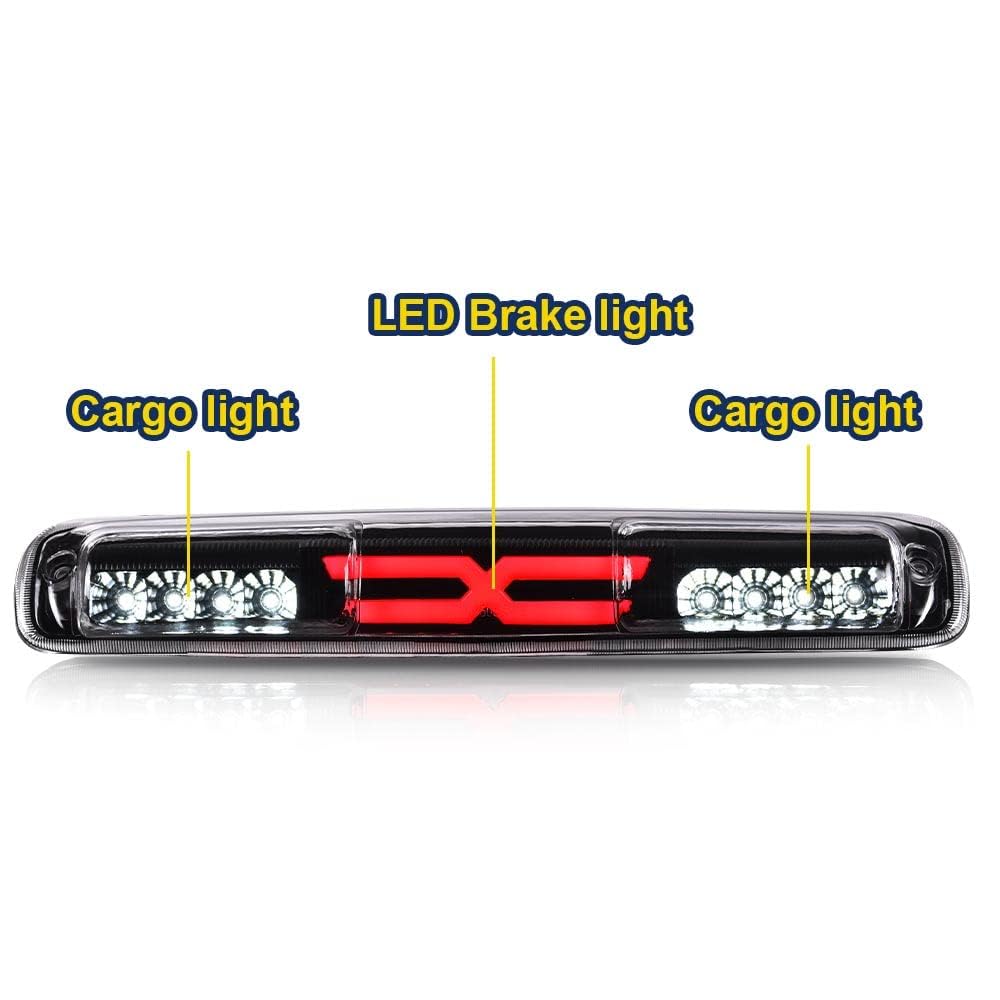 Cheda Third Tail Brake Light Cargo Lamp Chrome Led Bar Compatible With 1999 2000 2001 2002 2003 2004 2005 2006 2007 Silverado Si