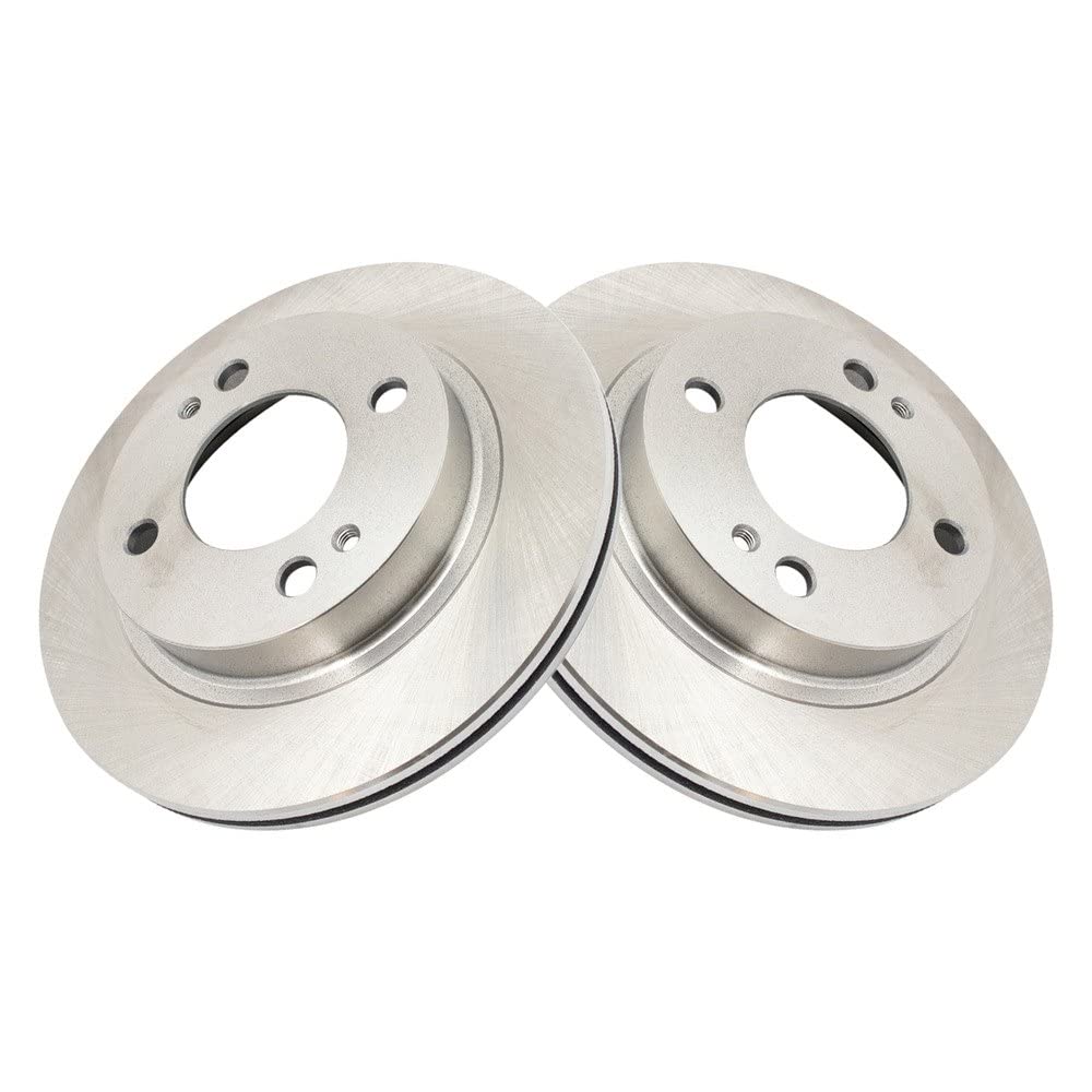 Trq Front Brake Rotors Set Vented Compatible With 2014-2015 Mitsubishi Mirage