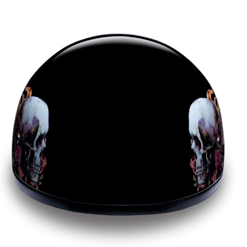 Daytona Helmets Motorcycle Half Helmet Skull Cap- Skull Wings 100% Dot Approved