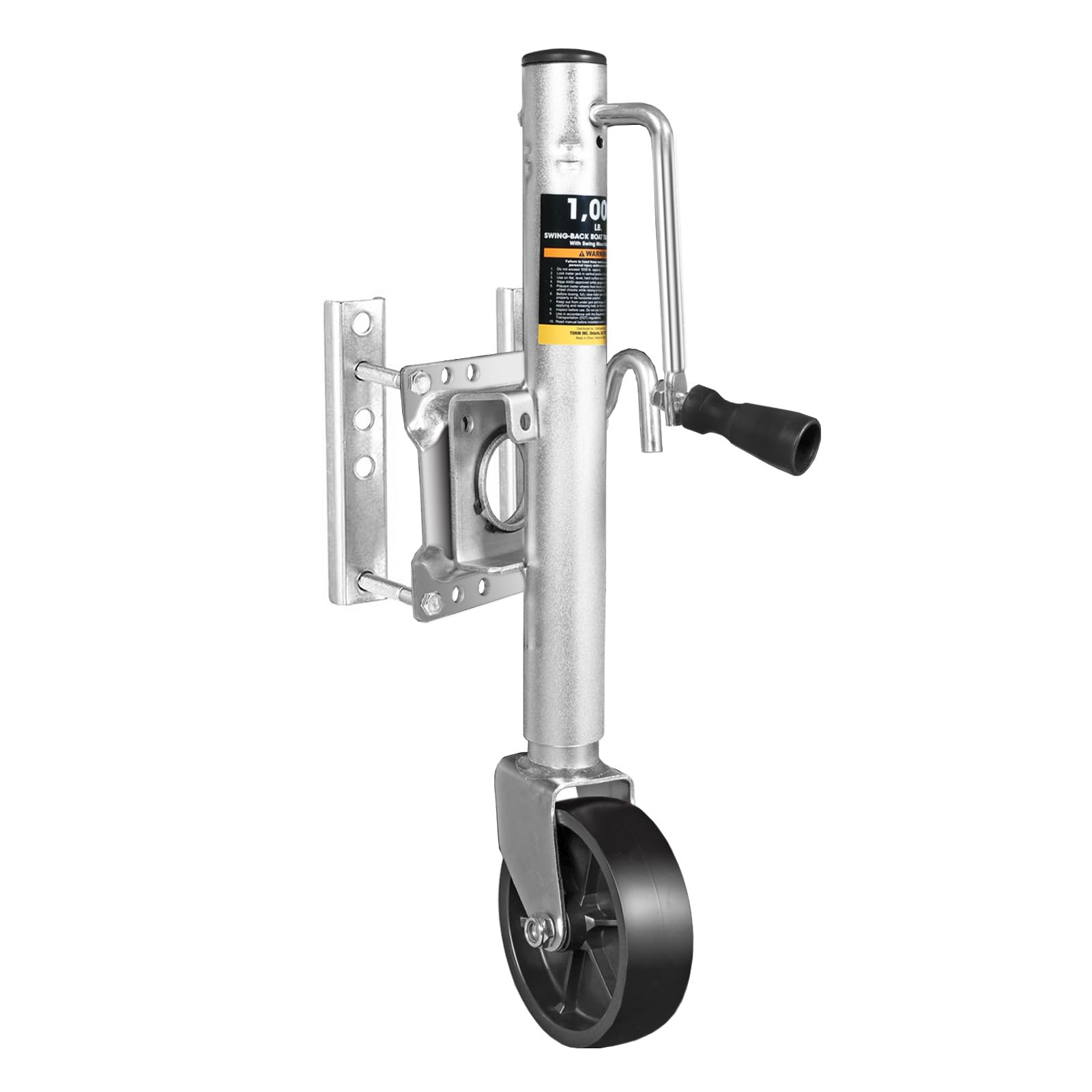 Big RED Boat Trailer Jack with 6-Inch Single Wheel,1000 Lbs Capacity Swing-Back Bolt-On Heavy Duty Swivel Trailer Jack,ATR39001R