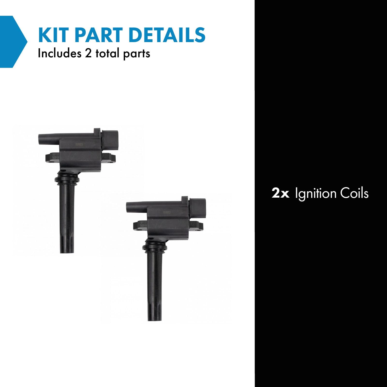 Trq Ignition Coil Set Compatible With 1999-2001 Mazda Protege