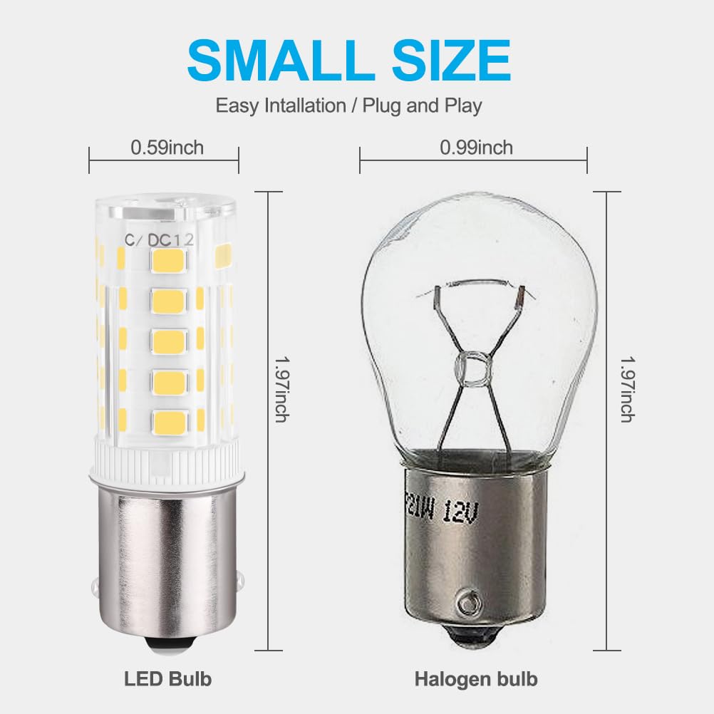 Hryspn 4Pcs 1156 Led Bulb 12V 24V, Ba15S Led Bulbs Bayonet Single Contact Base For Landscape Rv Camper Interior Marine Boat Trai