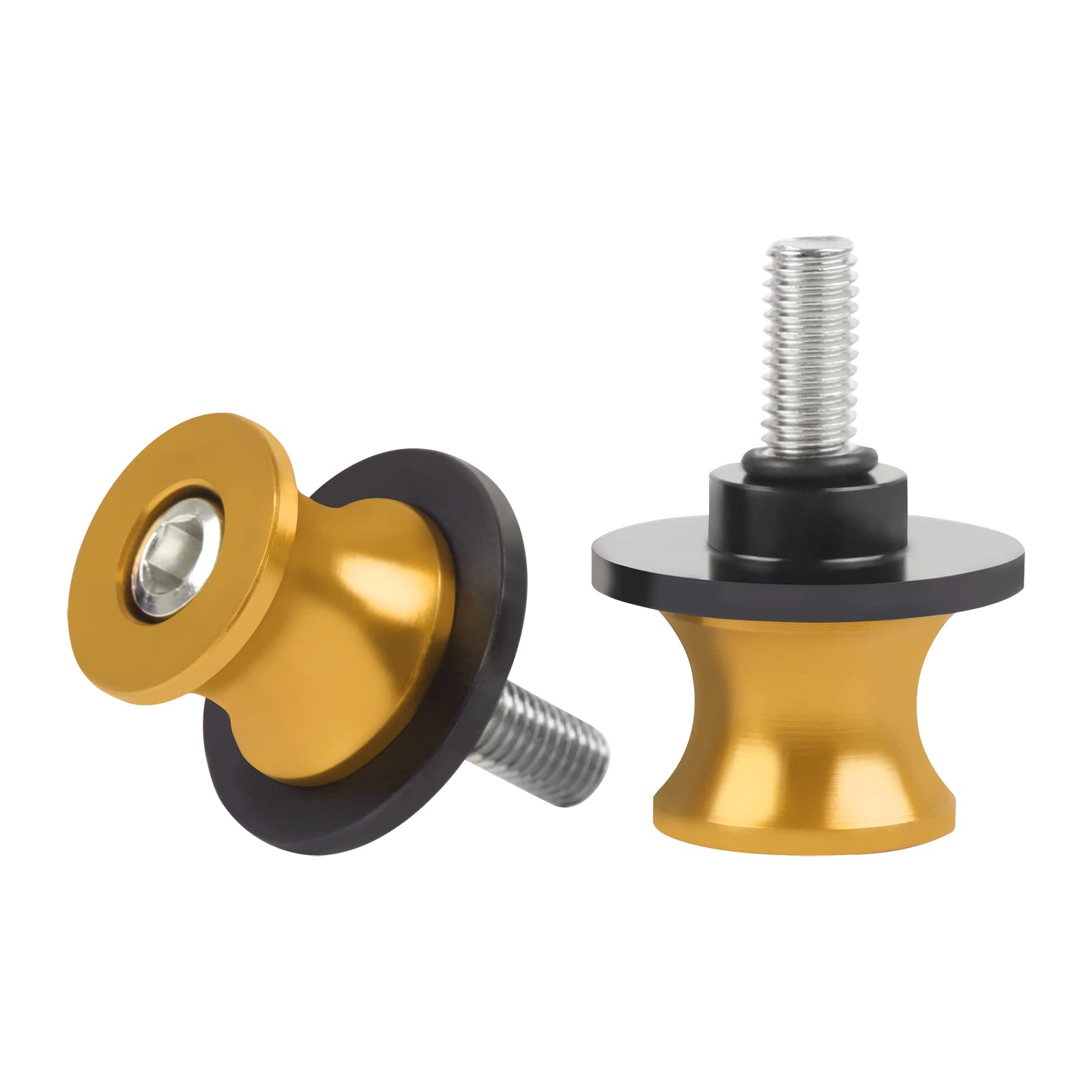 CHIFUN 2Pcs 10MM M10 X1.5/1.25 Motorcycle Swing Arm Spools Sliders CNC Aluminum Swingarm Spools Stand Screw Compatible with VULC