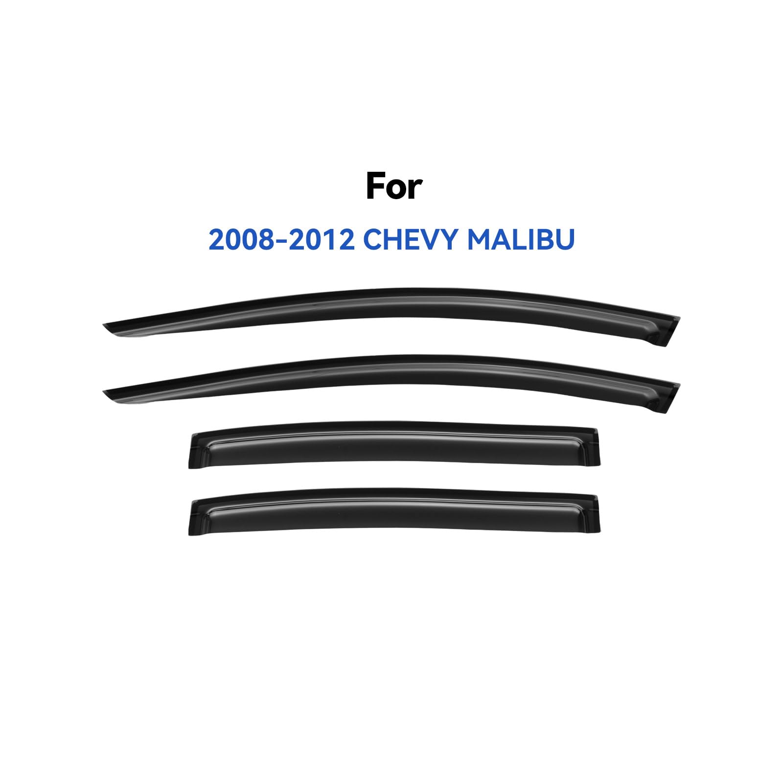 Window Visors Rain Guards Shield for 2008 2009 2010 2011 2012 Chevy Malibu, Out-Channel Window Vent Wind Deflectors Visors Shade