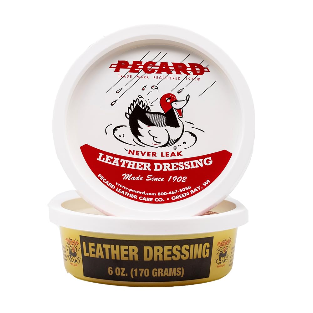 Pecard Leather Dressing 6 Oz – Waterproofer And All-Purpose Leather Conditioner For Oil-Tanned, Chrome-Tanned, And Exotic Leathers – Cleans, Conditions, And Preserves