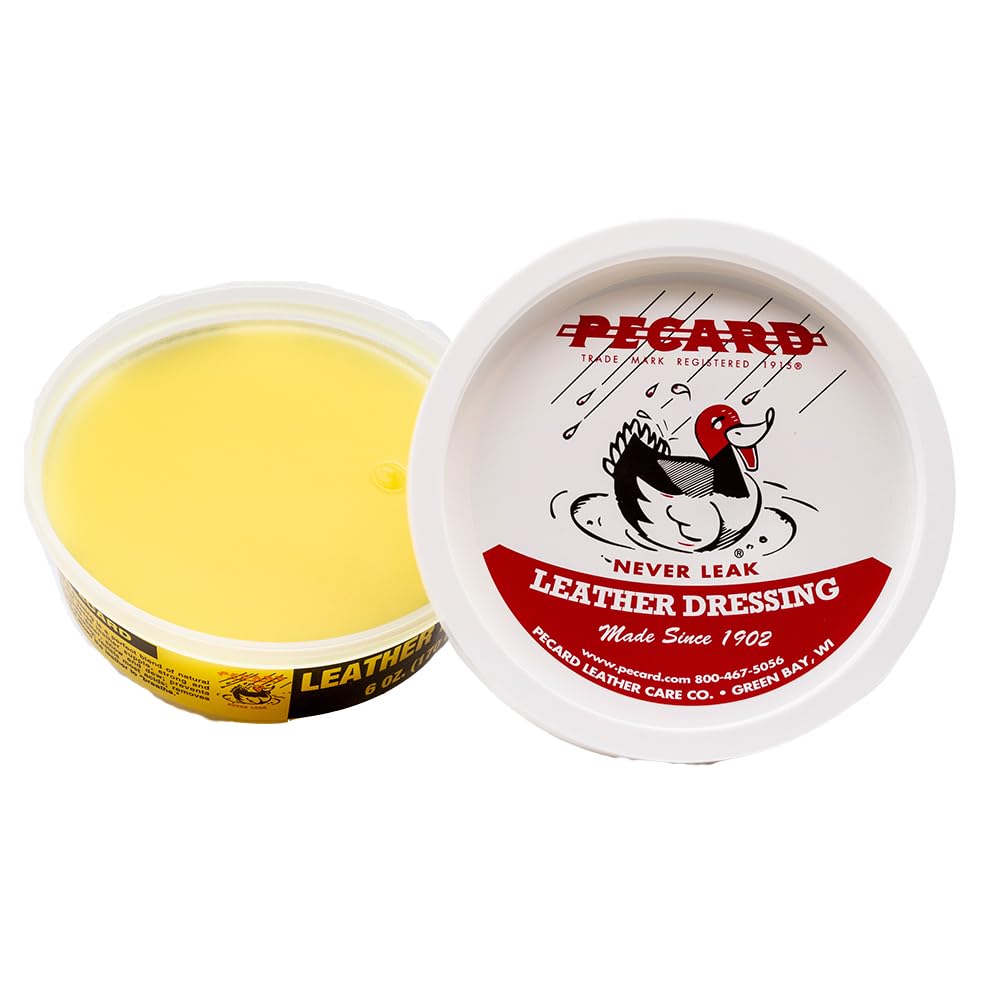 Pecard Leather Dressing 6 Oz – Waterproofer And All-Purpose Leather Conditioner For Oil-Tanned, Chrome-Tanned, And Exotic Leathers – Cleans, Conditions, And Preserves