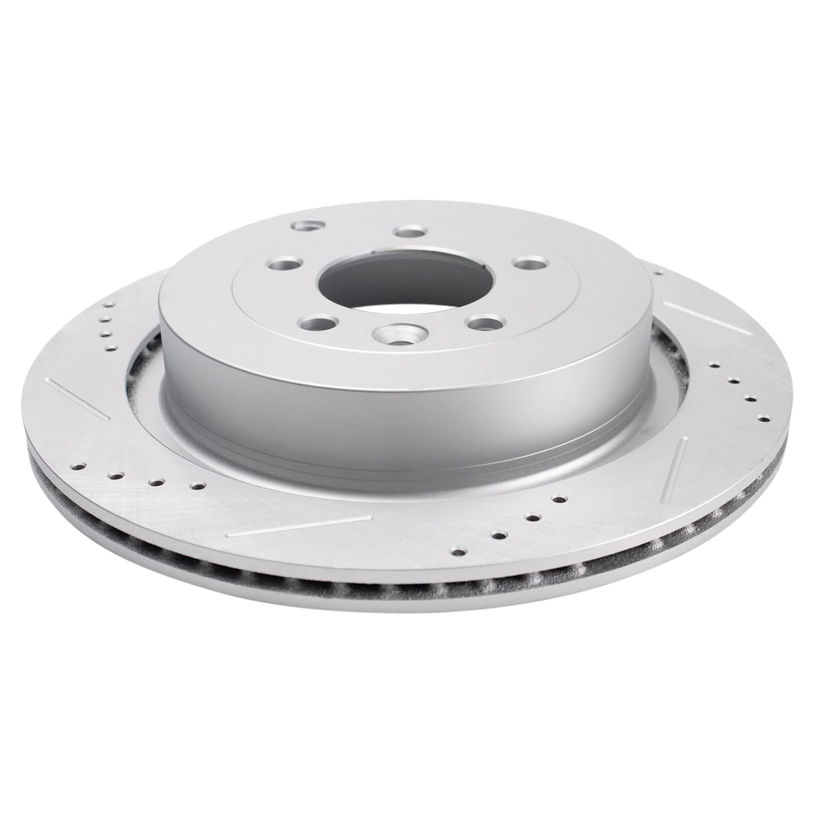 Trq Rear Performance Brake Rotors Set Premium G-Coated Cross Drilled & Slotted Compatible With 2005-2009 Land Rover Lr3 2010-201