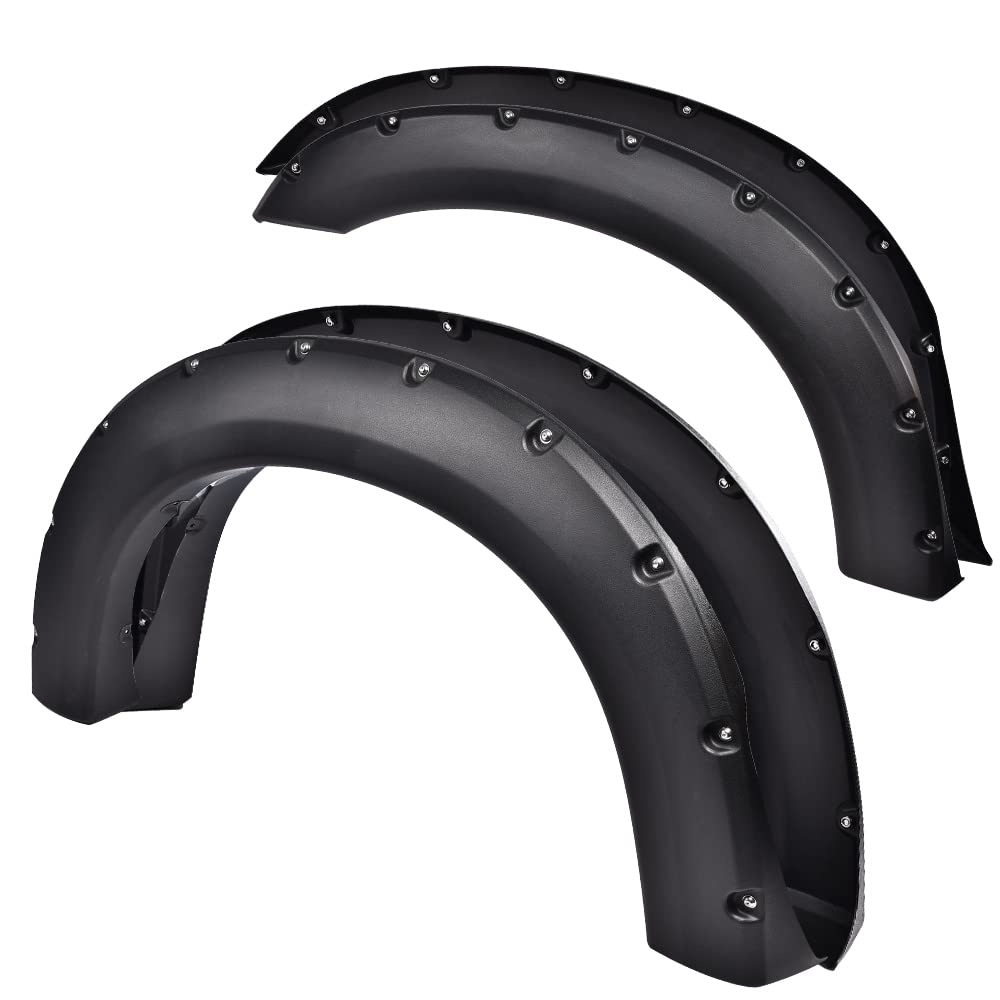 PIT66 Fender Flares, Compatible with 1999-2007 Ford F250 F350 Super Duty(ONLY Fit Styleside Models), Rugged Textured Black Pocke