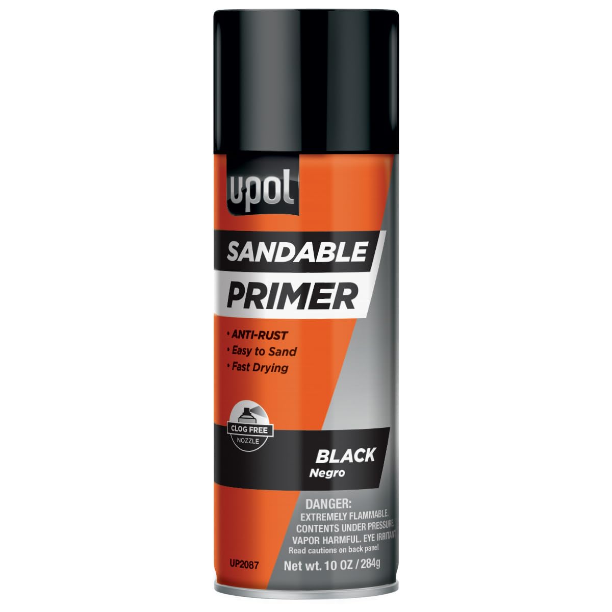 U-POL Sandable Primer, Fast-Drying, Durable & All-Purpose Primer Spray With Anti-Rust Technology, Black