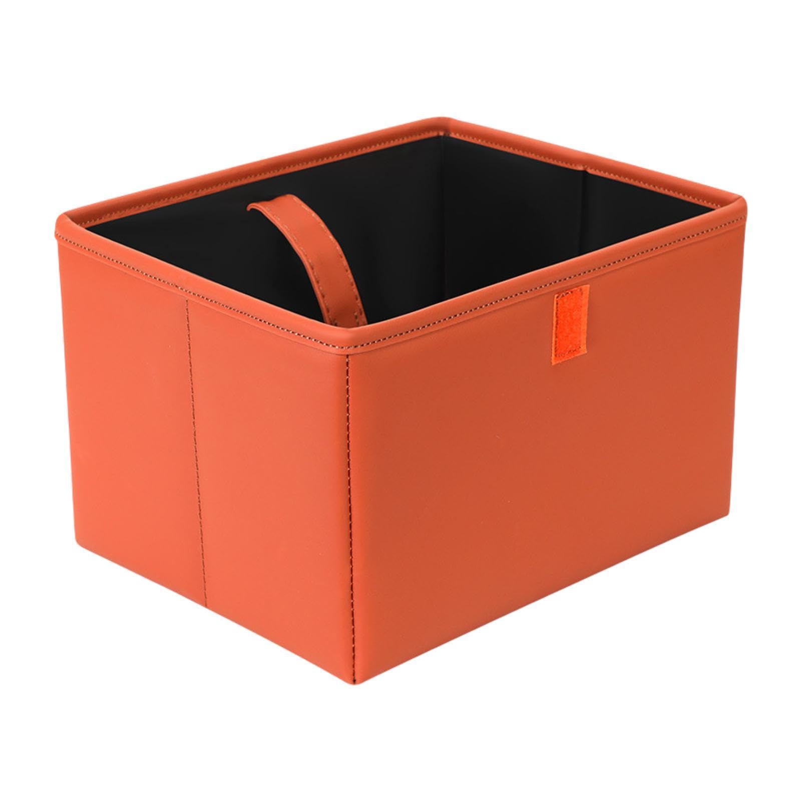 ATORSE Foldable Back Seat Car Trash Bin Portable Tear Resistant with Hanging Straps Orange