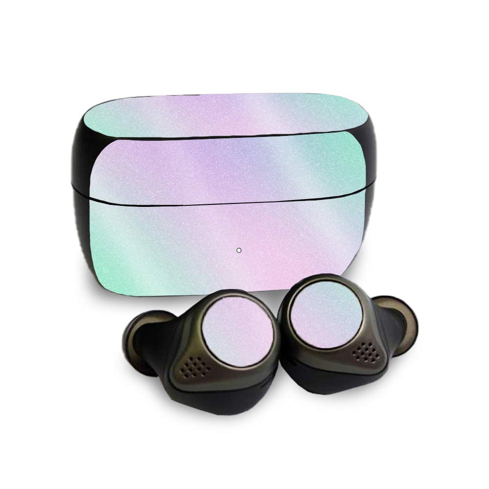 MightySkins Glossy Glitter Skin Compatible with Jabra Elite 85T - Cotton Candy | Protective, Durable High-Gloss Glitter Finish |