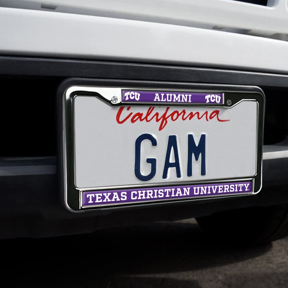 Texas Christian University Alumni Logo Full Size Standard License Plate Metal Frame