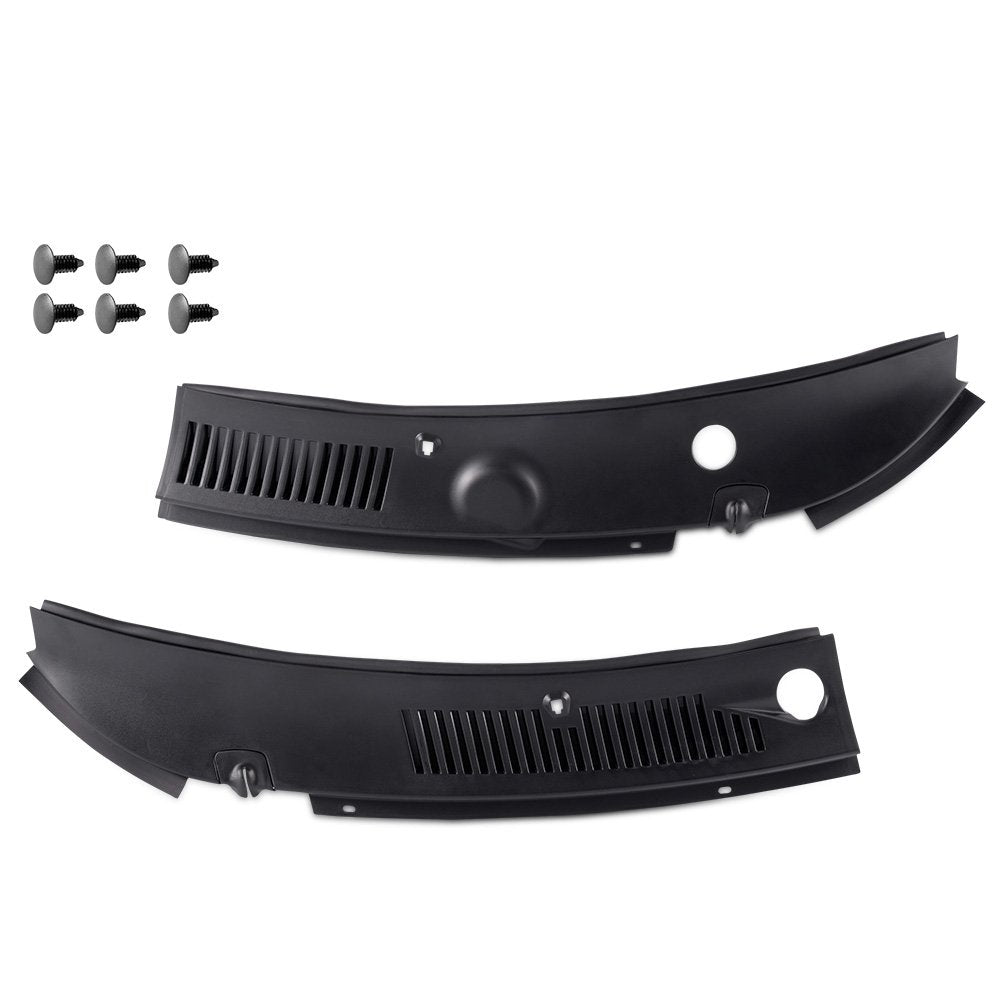 GRAND ORANGE Windshield Wiper Cowl Vent Grille Panel Hood Compatible with Ford Mustang 1999-2004 2pcs Wiper Cowl Grille Black 3R