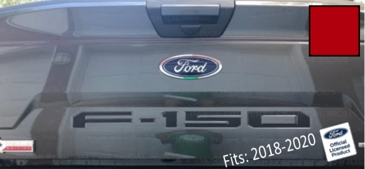 Decal Mods Tailgate Insert Decals Letters Inlays Indent Stickers (Thin) For Ford F150 (2018-2020) (Red) - Cr
