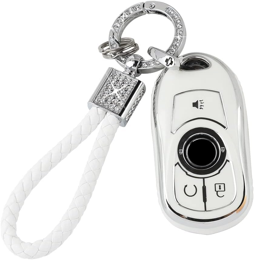 Pifoog Accessories For Buick Regal Encore Gx Key Fob Cover 5 Buttons Soft Tpu Keys Shell Case Glittering Car Keychain Full Prote