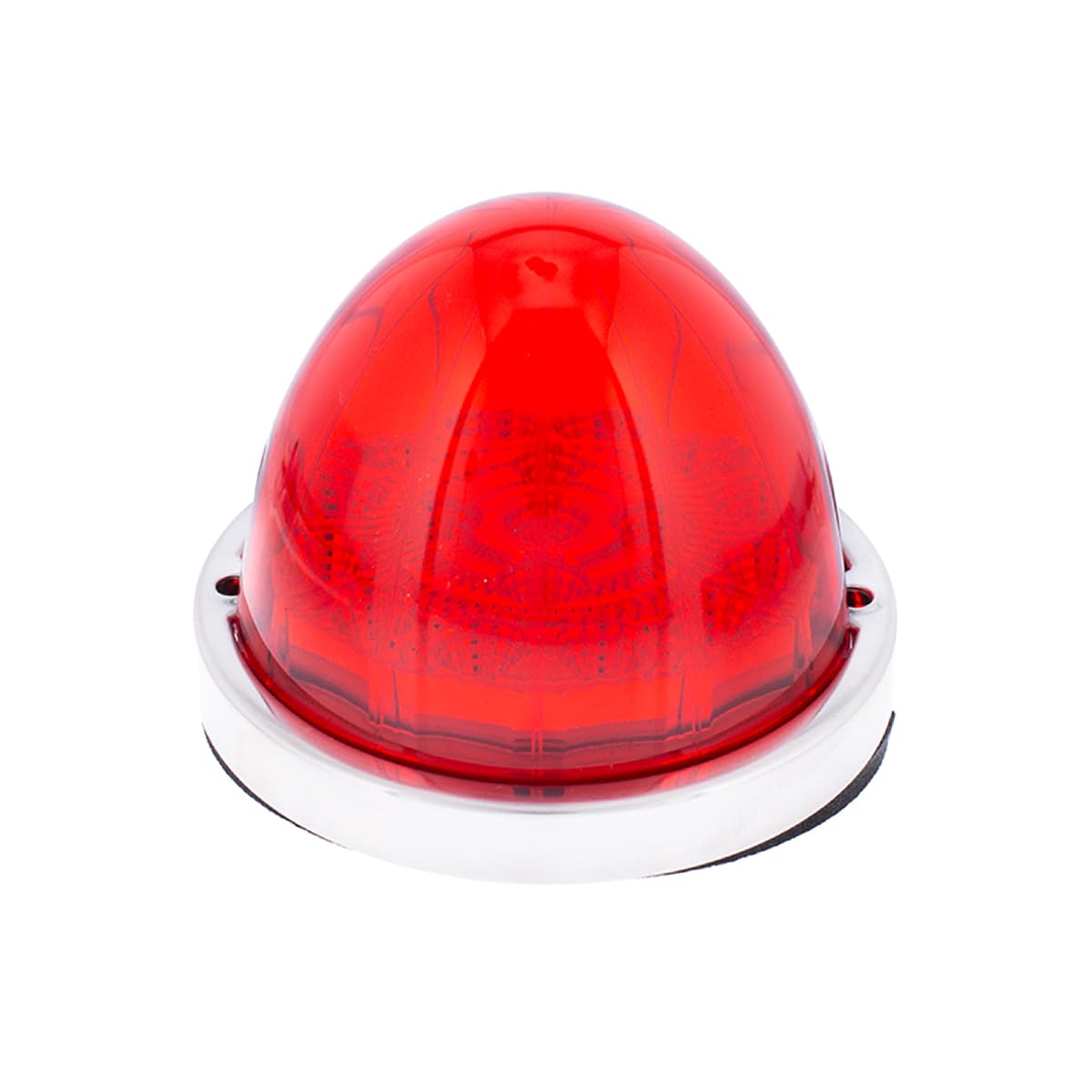 United Pacific 39658 17LED Dual Function Watermelon Clear Reflector Flush Mount Cab Light Kit w/Low Profile Bezel - Red LED/Red