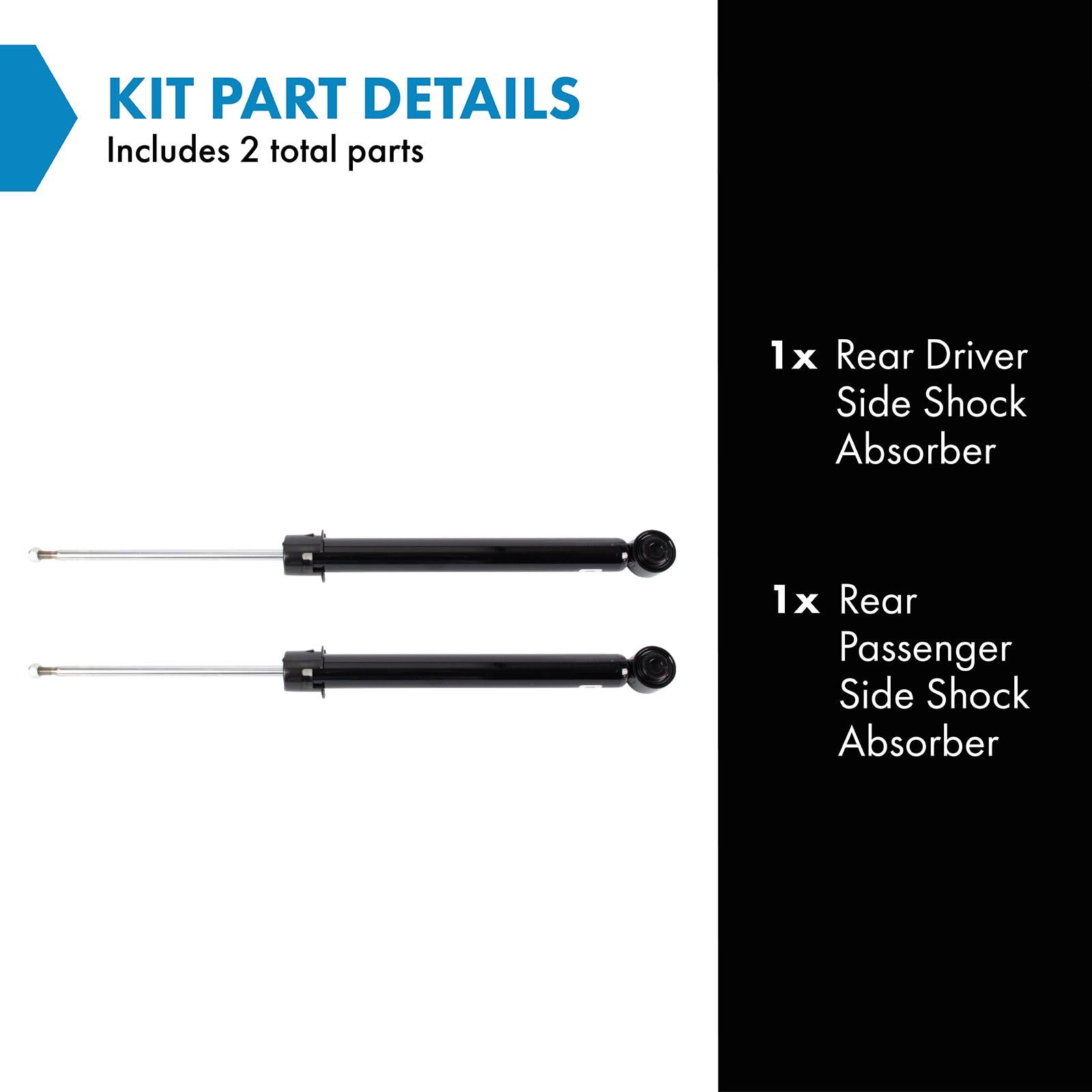 Trq Rear Shock Absorber Set Compatible With 2016-2021 Honda Civic