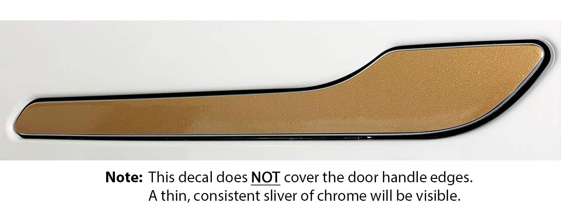 Custom Cut Graphics Door Handle Wrap for Tesla Model 3/Y - Gloss Gold, Standard Size, Durable Protection