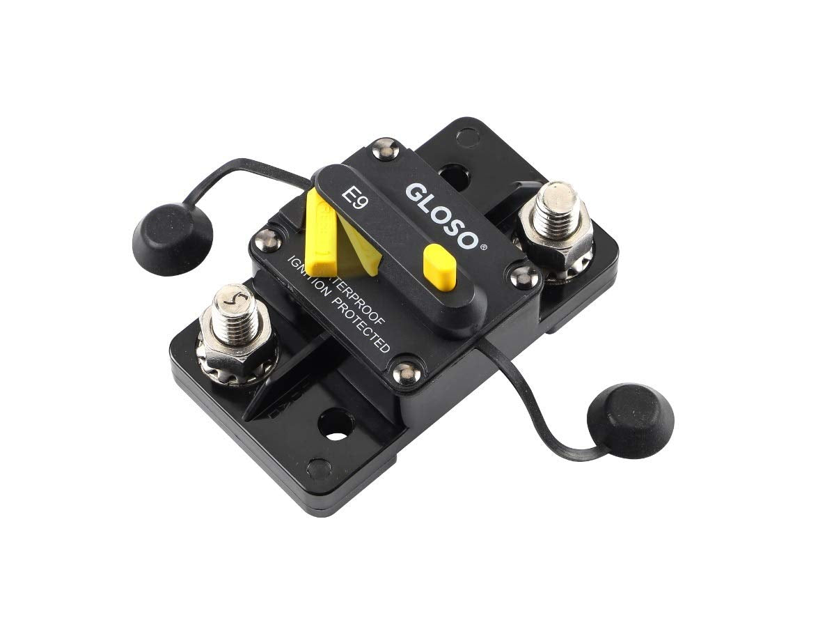 Gloso Circuit Breaker E93 Waterproof Ip67 Marine Auto Truck Hi-Amp, Extended Surface Mount (3/8' Stud) (25A)