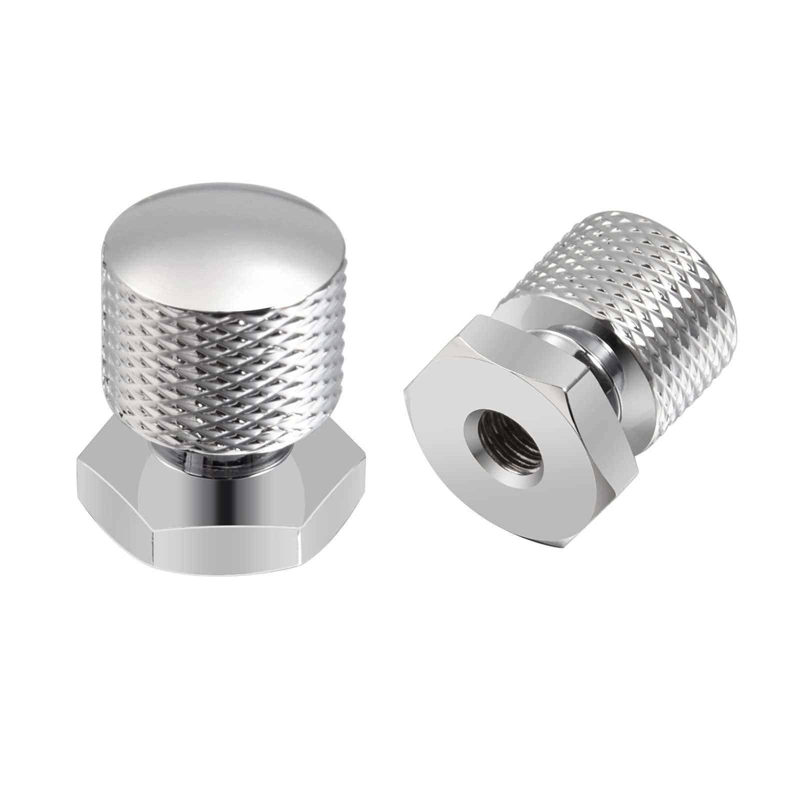 Benlari Chrome Solo Seat Nuts Seat Mounting Nuts 1/4''-20 Thread Compatible For Harley Davidson Touring Softail Street Glide Roa