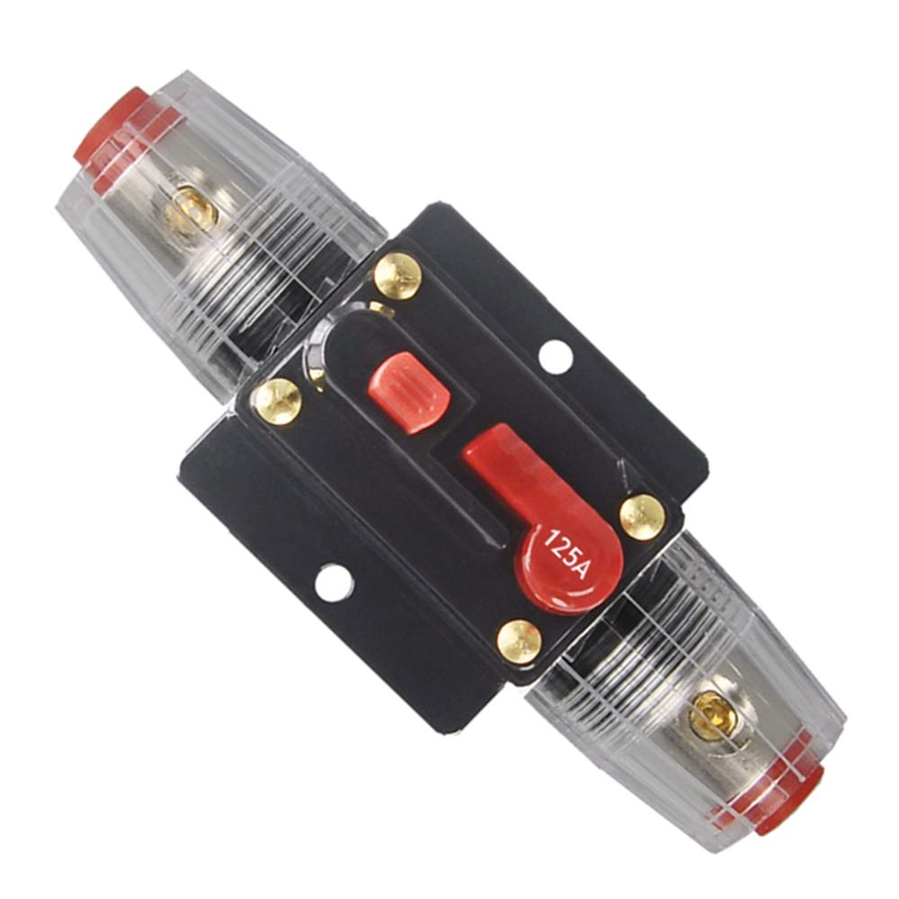 Wohhom 30A 40A 50A 60A 80A 100A 125A 150A Audio Circuit Breaker Auto Car Stereo Inline Fuse Holders Inverter, Manual Reset 12V-2