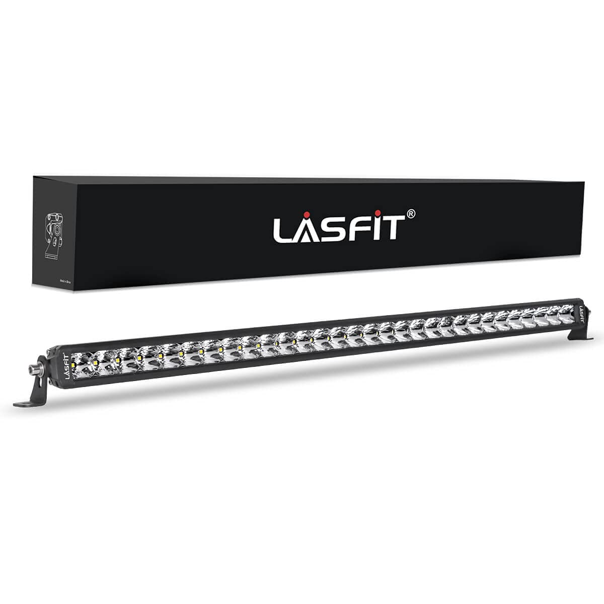 Lasfit 32 Inch Led Light Bar, Single Row, Spot Flood Combo Beam, Ip67 Waterproof Off Road Led Bumper Lights For Wrangler/F150/Ra