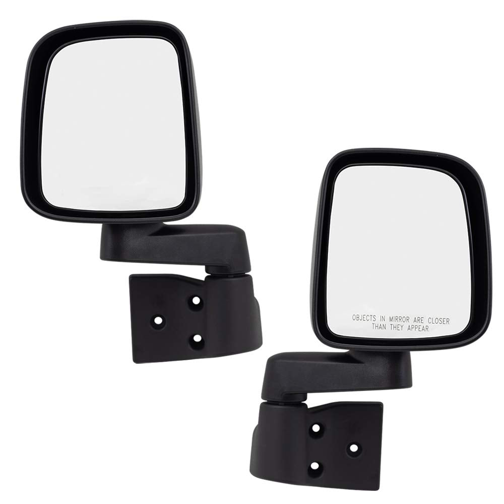Driver And Passenger Manual Side View Mirrors Textured Replacement For 55395061Ad 55395060Ad