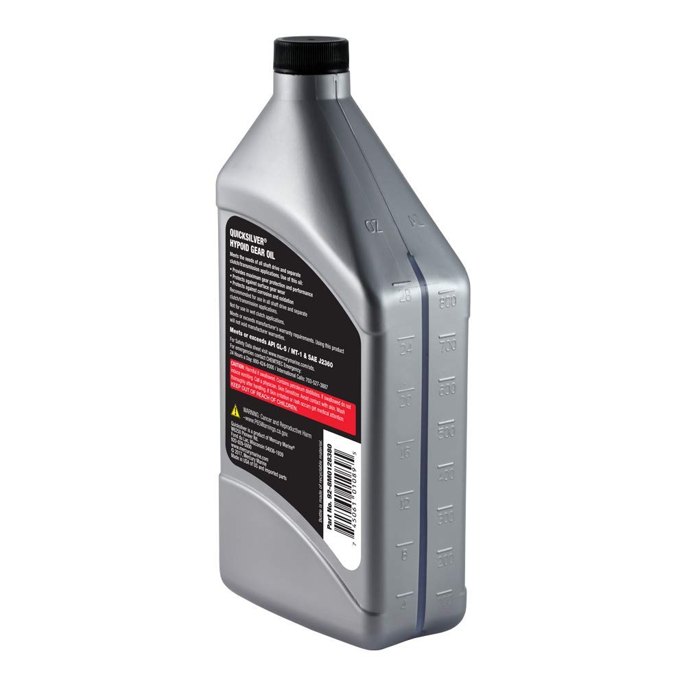 Quicksilver 8M0128380 80W-90 Motorcycle Hypoid Gear Oil - 1 Qt.