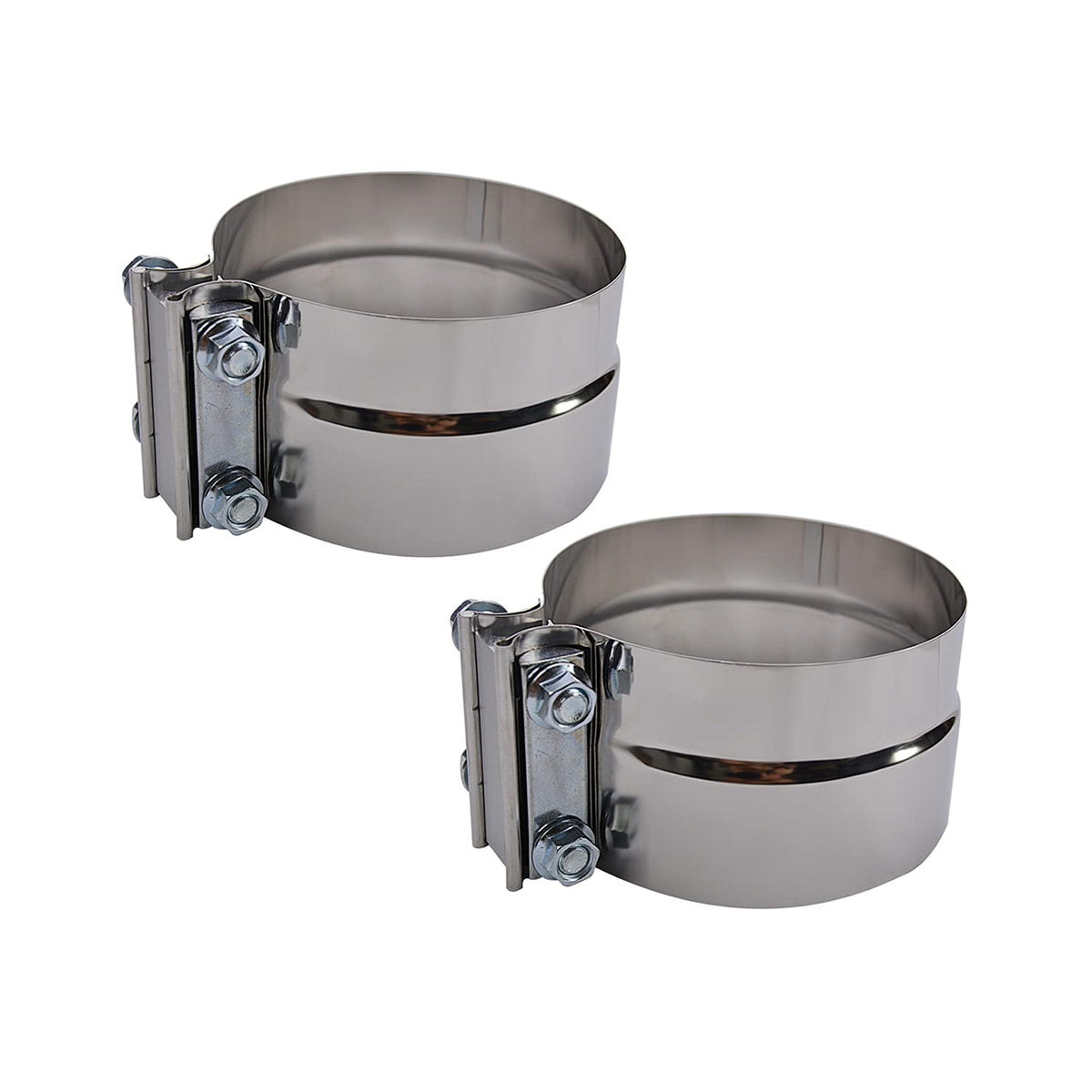 Roadformer 5 Inch Exhaust Clamp Stainless Steel - Lap Joint Exhaust Band Clamp Is Film Protected, Suggested To Remove Before Use