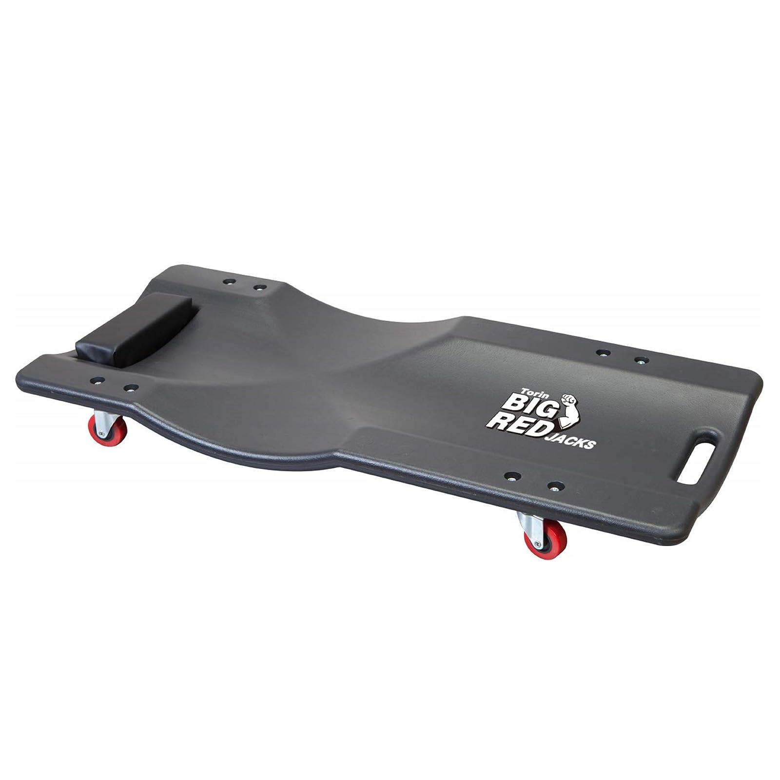 Big RED Torin 36 Rolling Garage Creeper, Shop Creeper Blow Molded Plastic Mechanic Cart with Padded Headrest with 4 Casters, 350