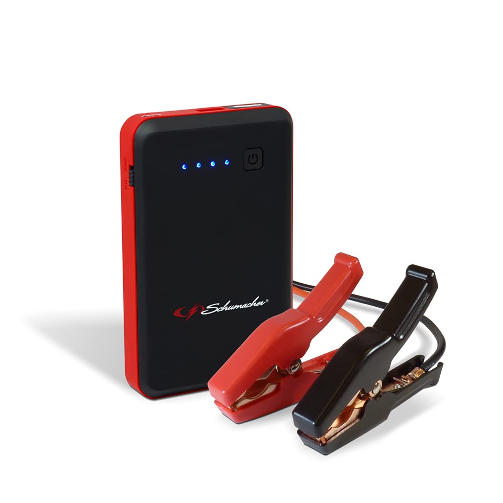 Schumacher Rechargeable Lithium Jump Starter - 400 Peak Amp, 12V - For 4-Cylinder Vehicles, Motorcycles, And Power Sport Batteri