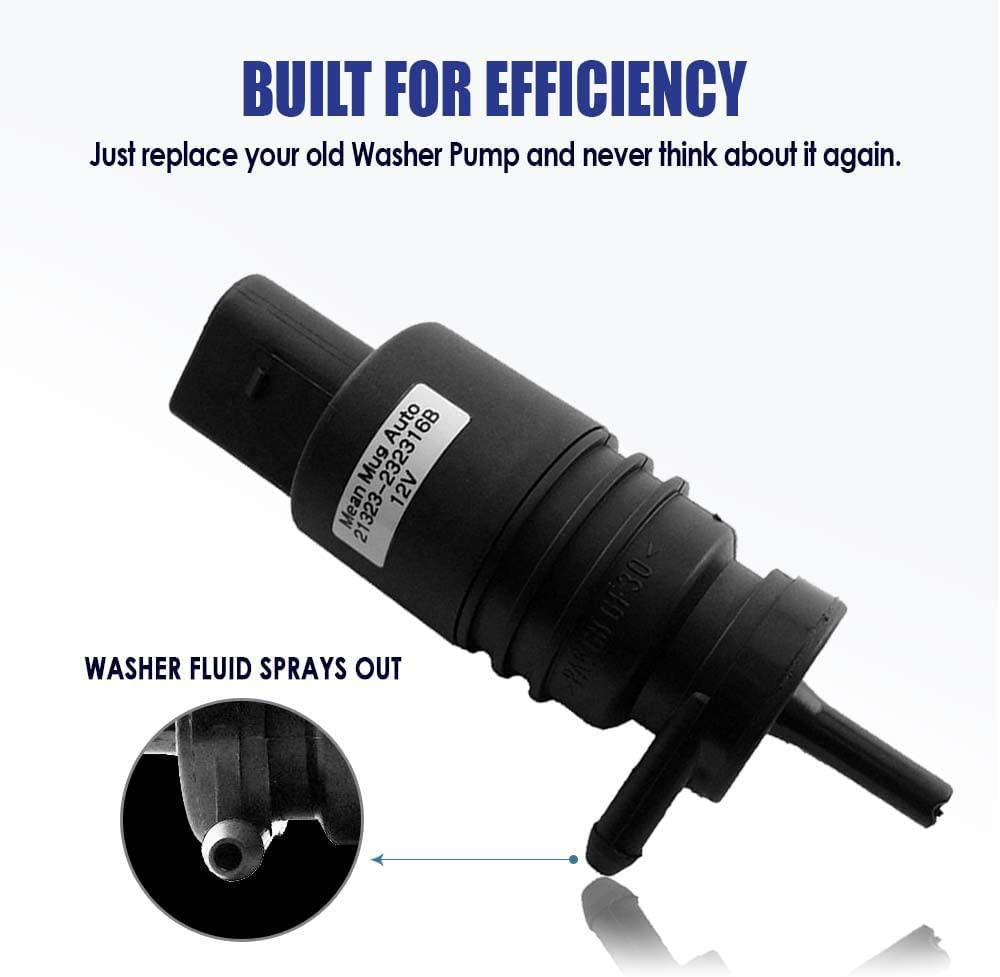 Mean Mug Auto 16212-21616A Windshield Washer Pump with Universal 5 Pcs Pry Tools Kit- Compatible with BMW, Audi, Mercedes-Benz - Replaces OEM #: 67128362154, 67128377612
