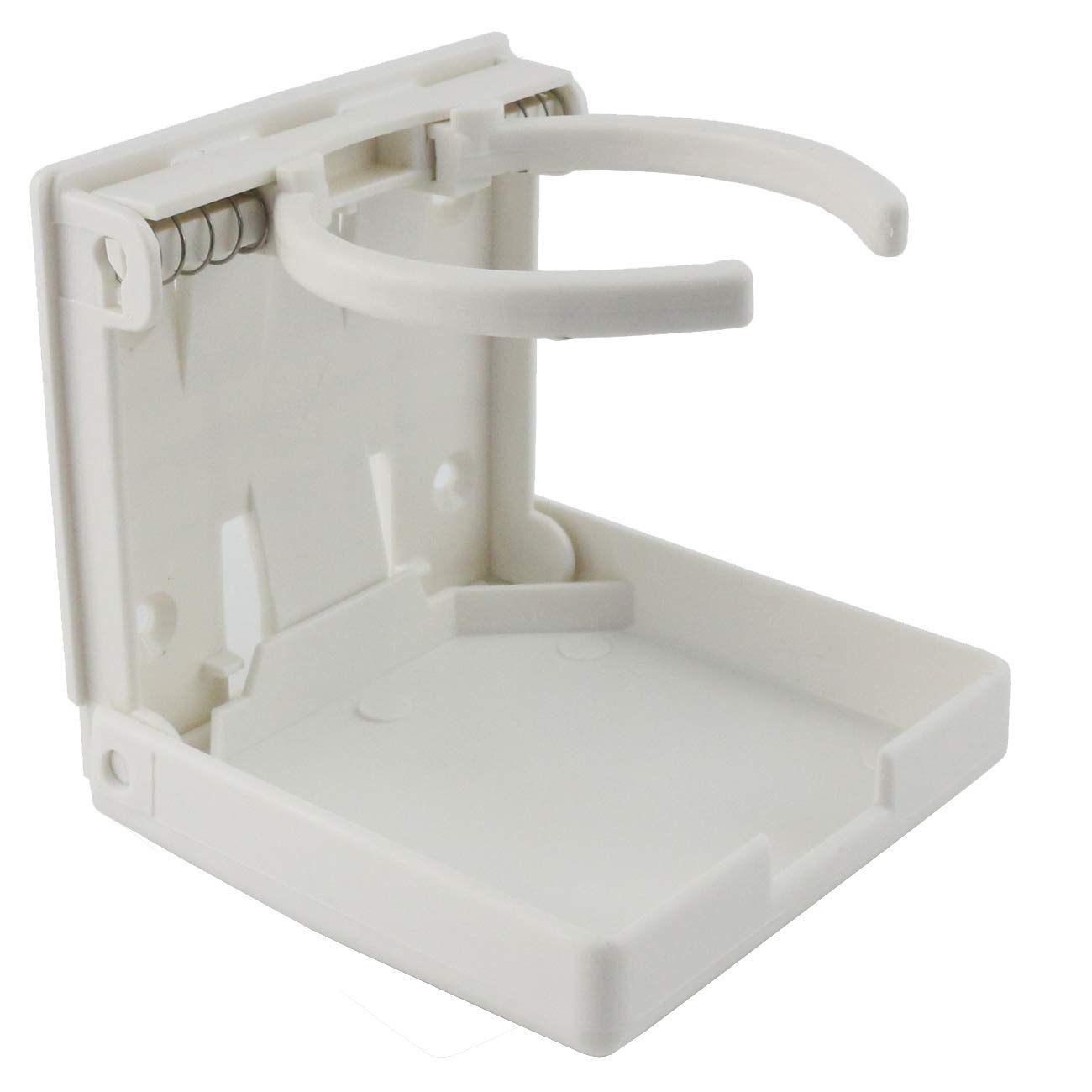 Tihood 2Pcs Adjustable Folding Drink Holder With Screws/Adjustable Cup Holder For Marine/Boat/Caravan/Car (White)