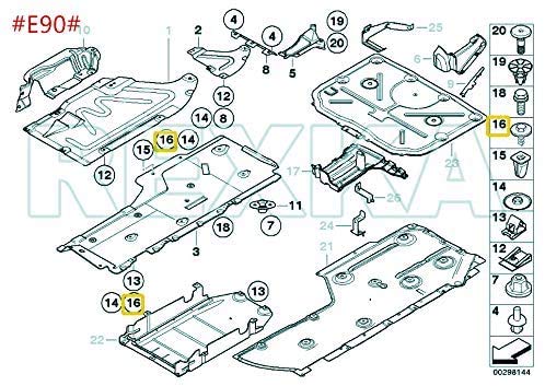 Rexka 30 Pcs M4.8-1.61 X 16Mm Hex Head Sems Screws For Bmw Wheel Arch Trim Underfloor Coating Rear Trim Cover Underhood Shield 07147129160 E46 E60 E63 E66 E70 E82 E83 E90 07-14-7-129-160