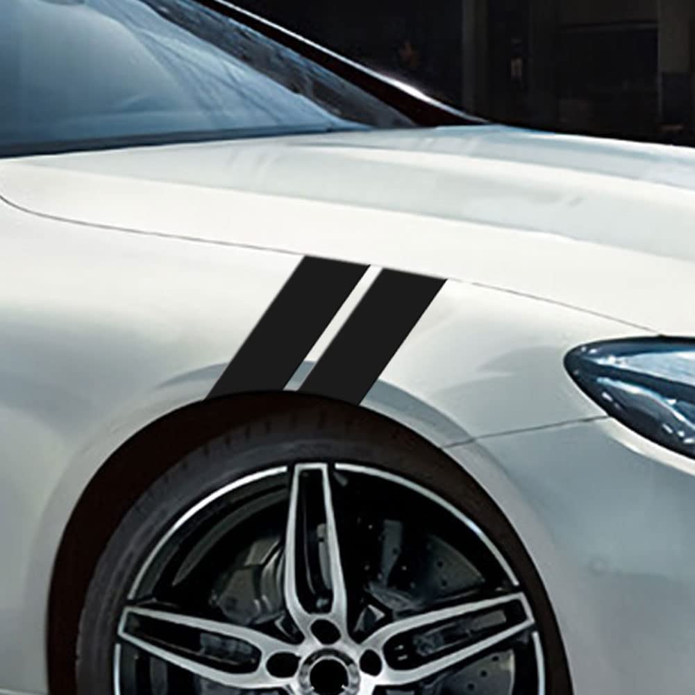 Leasinder 4Pcs Car Wheel Fender Hash Stripe Decal Reflective Vinly Sticker Warning Safety Reflector Strips Sticker Universal Aut