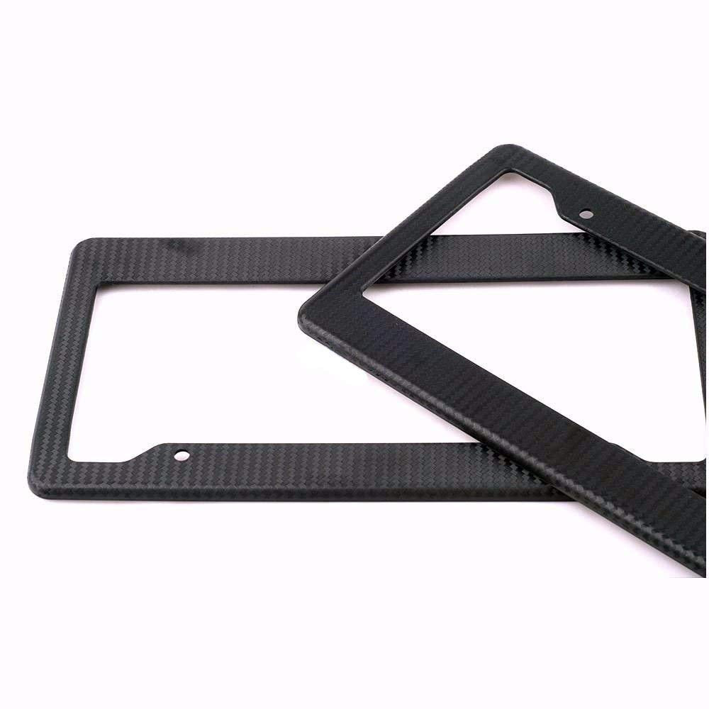 Blvd-Lpf Obey Your Luxury Car Carbon Fiber Painted Style Black Front Rear License Plate Frame Cover With Screw (Pack Of 2)