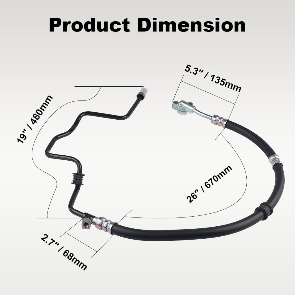 Wmphe Compatible With Power Steering Pressure Hose Assembly Honda Pilot V6 3.5L 2005 2006 2007 2008, Replace Oem 53713S9Va01, M14 X 1.5 Connector Screw