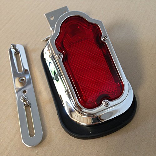 Xkmt-Chromed Heavy Metal Aluminum Red Tombstone Brake Tail Light Signal Compatible With Motorcycle Bike [B00Yyl7Uek]