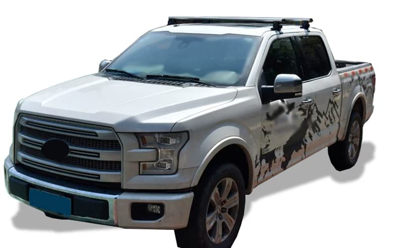 Black Horse Traveler Cross Bar Silver Compatible With 2013-2025 Ram 1500|2015-2025 Ford F-150|2013-2025 Chevrolet Silverado 1500|2016-2025 Toyota Tacoma-Tr-60Si