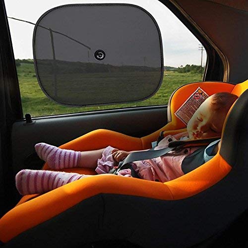 AUTOVEA Car Side Window StickOnSunshades with Vacuum Cups (Set of 2) Black for Fiat Palio Estile (20032007)