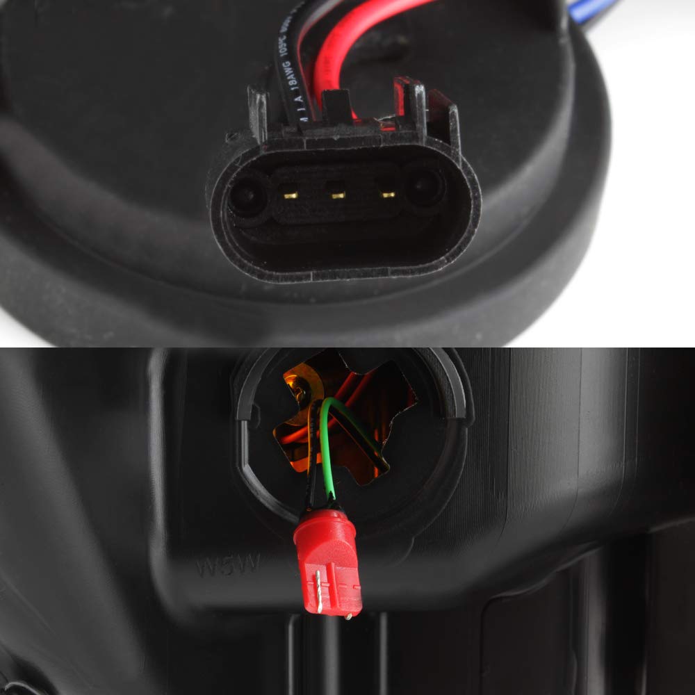 Akkon - For 2011-2016 Ford F250 F350 F450 F550 Superduty Led Tube Black Projector Headlights Driver+Passenger Pair