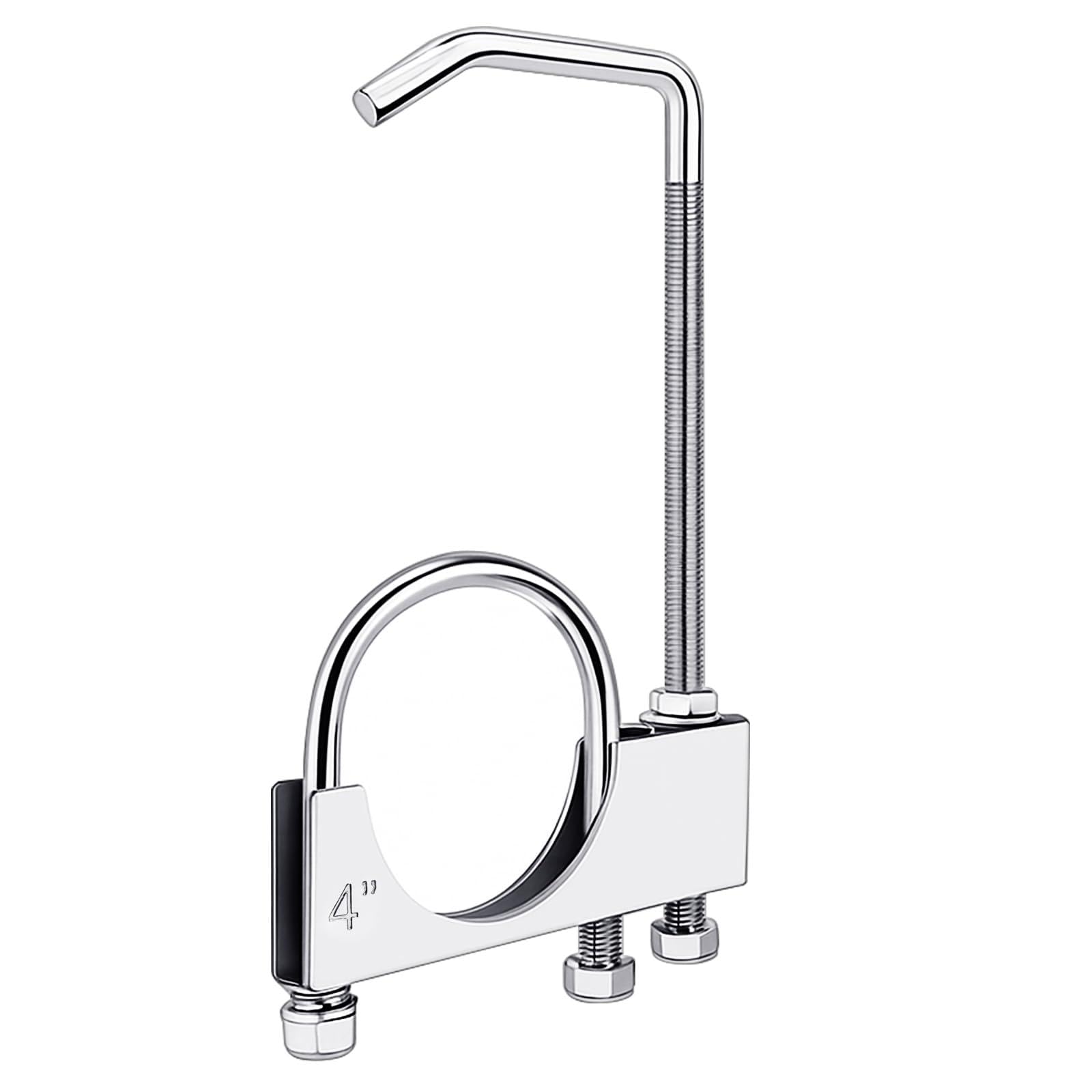 Datanly 1 Pcs 4 Inch Universal Exhaust Clamp with Hanger, Made of Heavy-duty Clamp with Rear Muffler Hanger Exhaust Pipe for Car