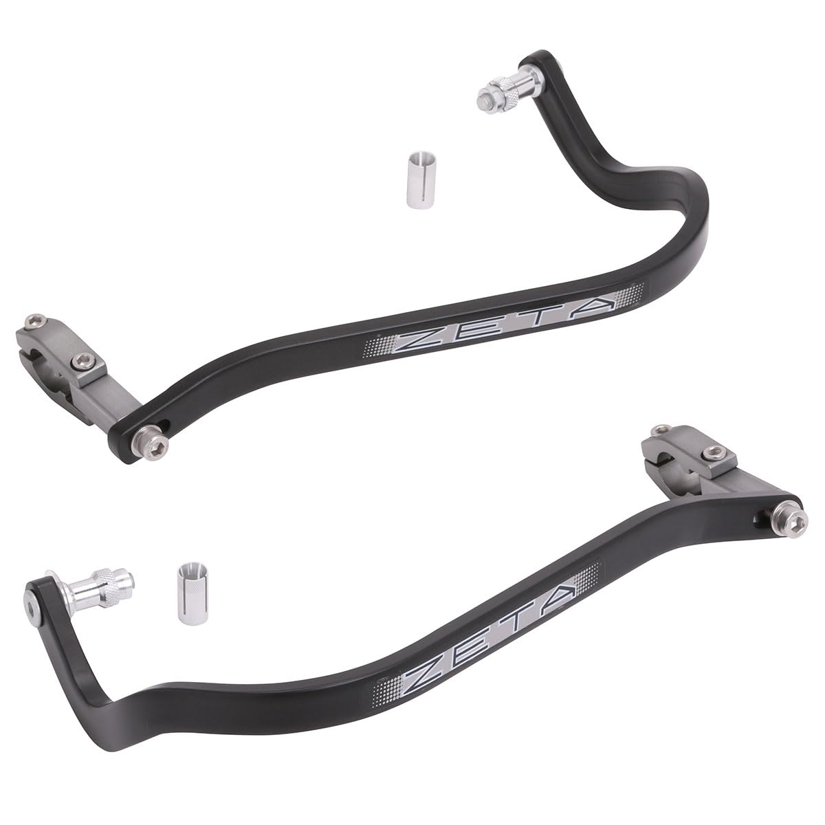 Zeta Drop Down Bend Aluminum Handguards (Pair) For 7/8' Handlebars Black
