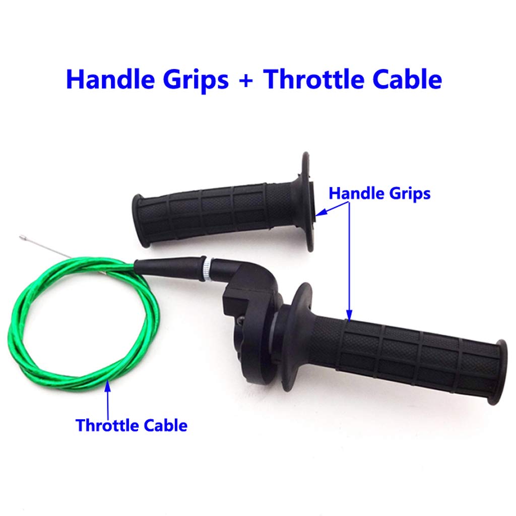 TC-Motor 7/8'' Green Twist Throttle Cable Black Hand Grips for Pit Dirt Bike XR CRF KLX Baja Apollo SSR Thumpstar Stomp DHZ 50cc 70cc 90cc 110cc 125cc 140cc 150cc 160cc